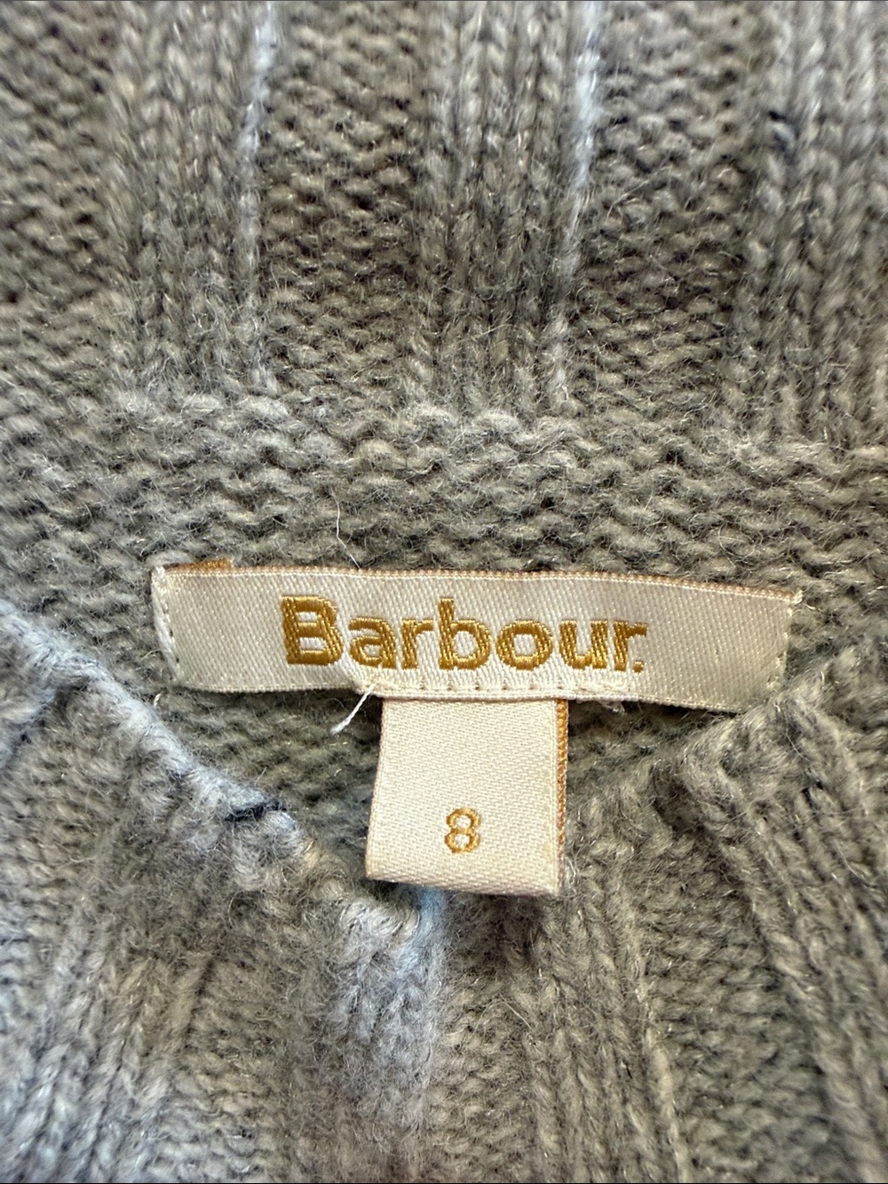 Barbour Grey Cable-Front Crewneck Sweater - Picture 2 of 5